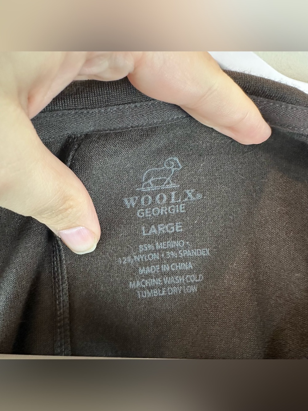 Woolx Dark Brown Merino Wool Blend Short Sleeve Flowy Georgie Dress Large - Picture 4 of 5